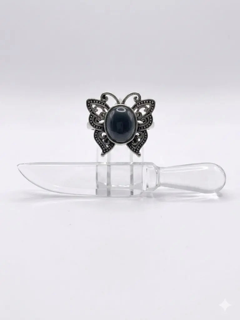 Handmade Natural Stone Gemstone Rings With Copper & Silver, Stone Size 8*10mm, Vin-New-Rin09